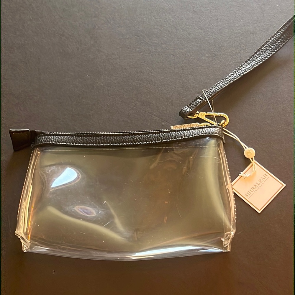 Shiraleah “Dylan” wristlet clear acrylic zipper cosmetic pouch-NWT